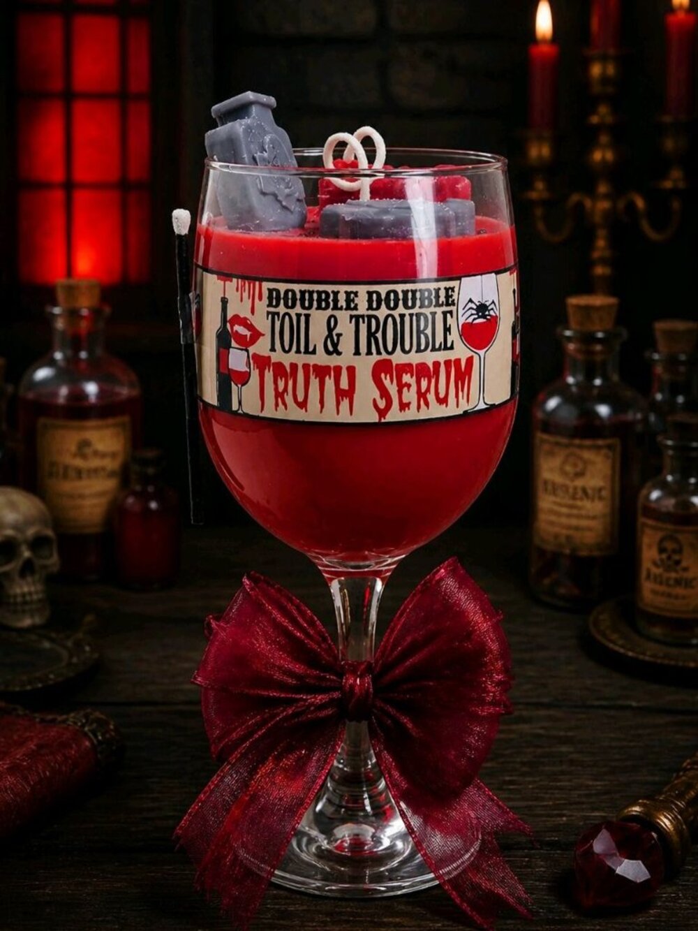 Artisan One Moon Flame Double Toil Trouble Truth Serum Halloween 12oz Candle Set
